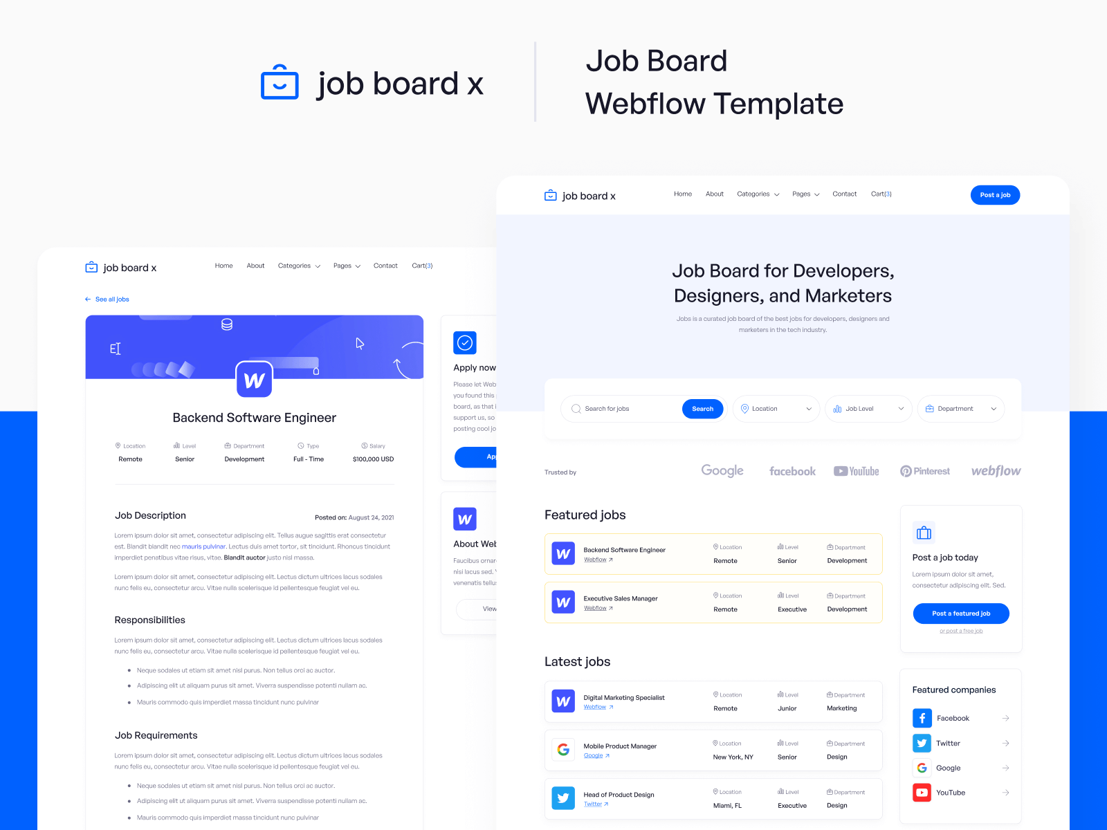 Job Board Webflow Website Template