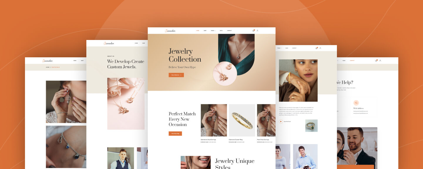 Jewelry website template for Webflow CMS