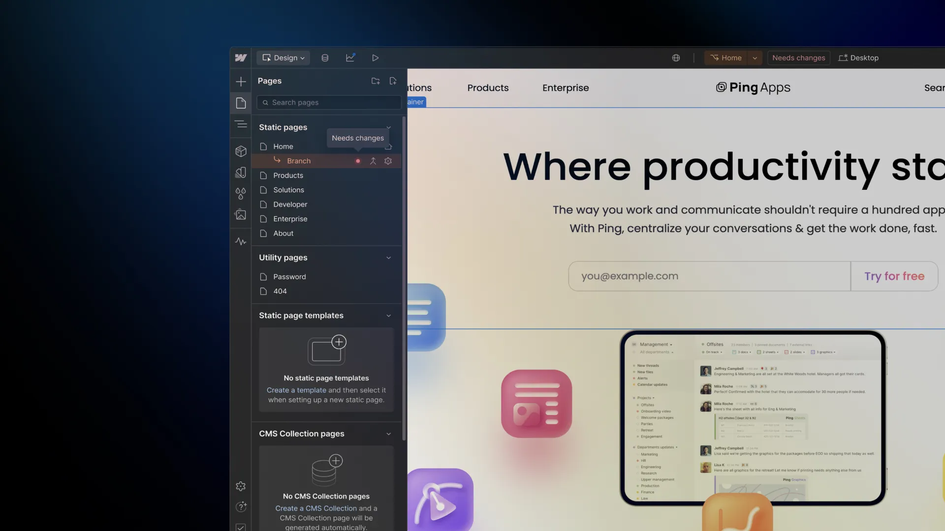 Page branching & approvals