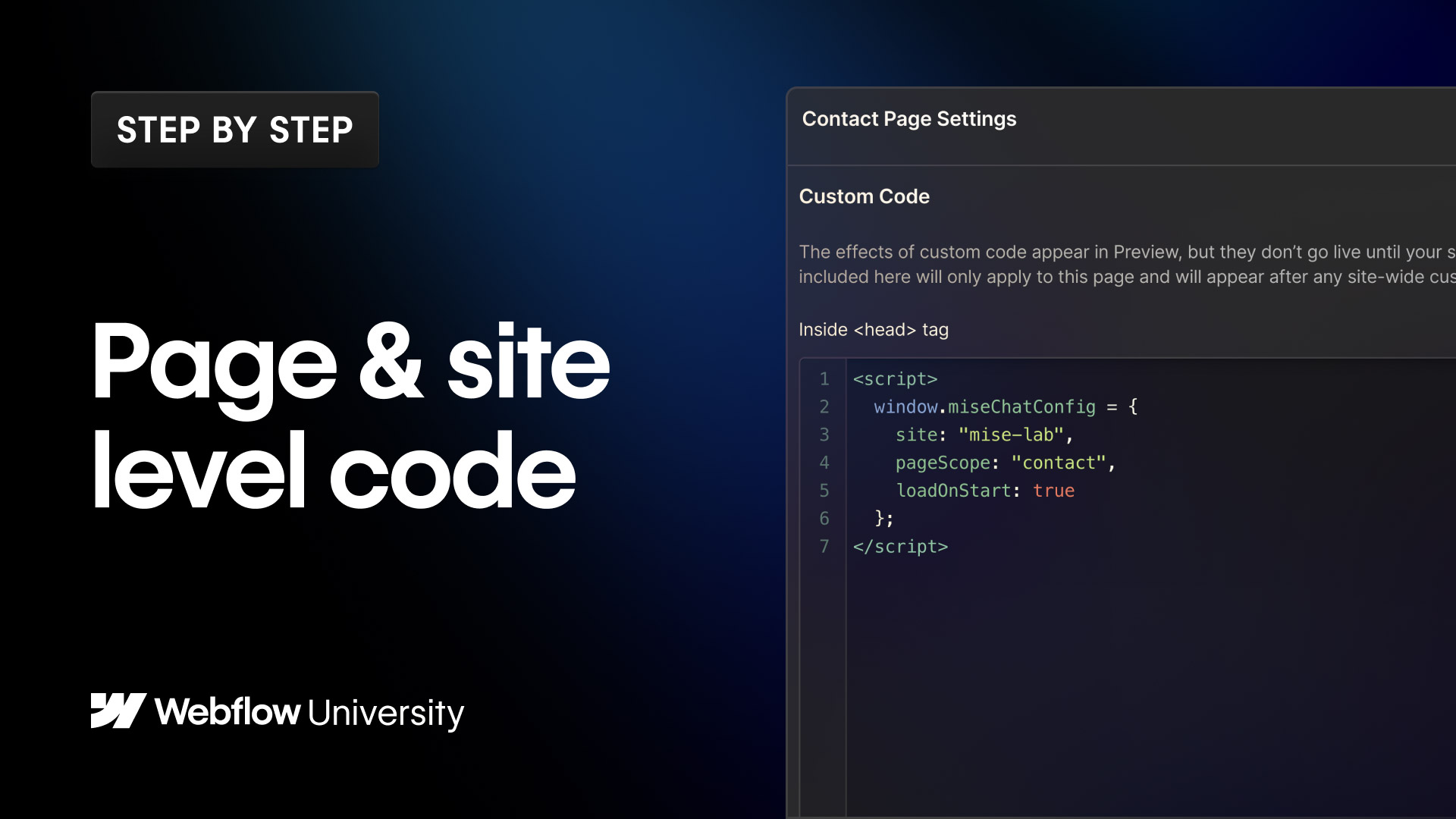 Page & site level code