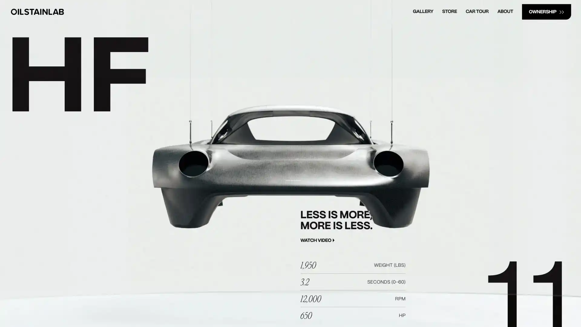 Screenshot of the homepage for HF 11