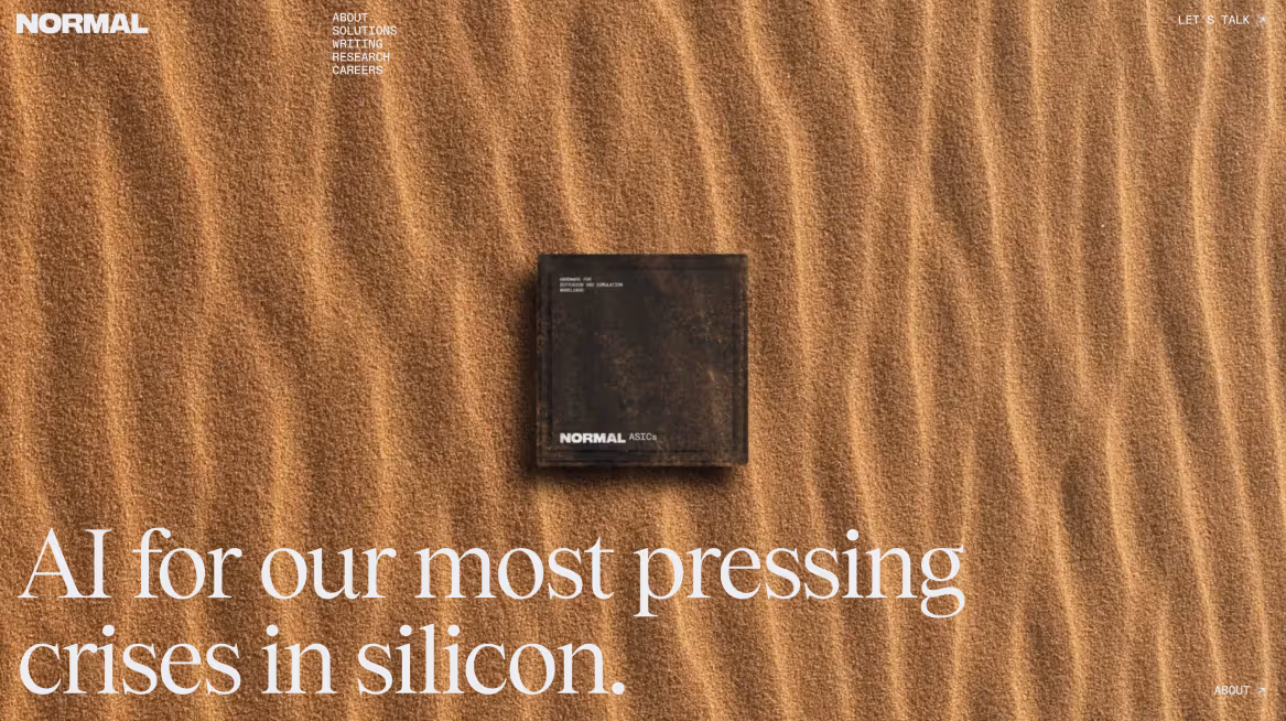 Screenshot of the homepage for Normal Computing