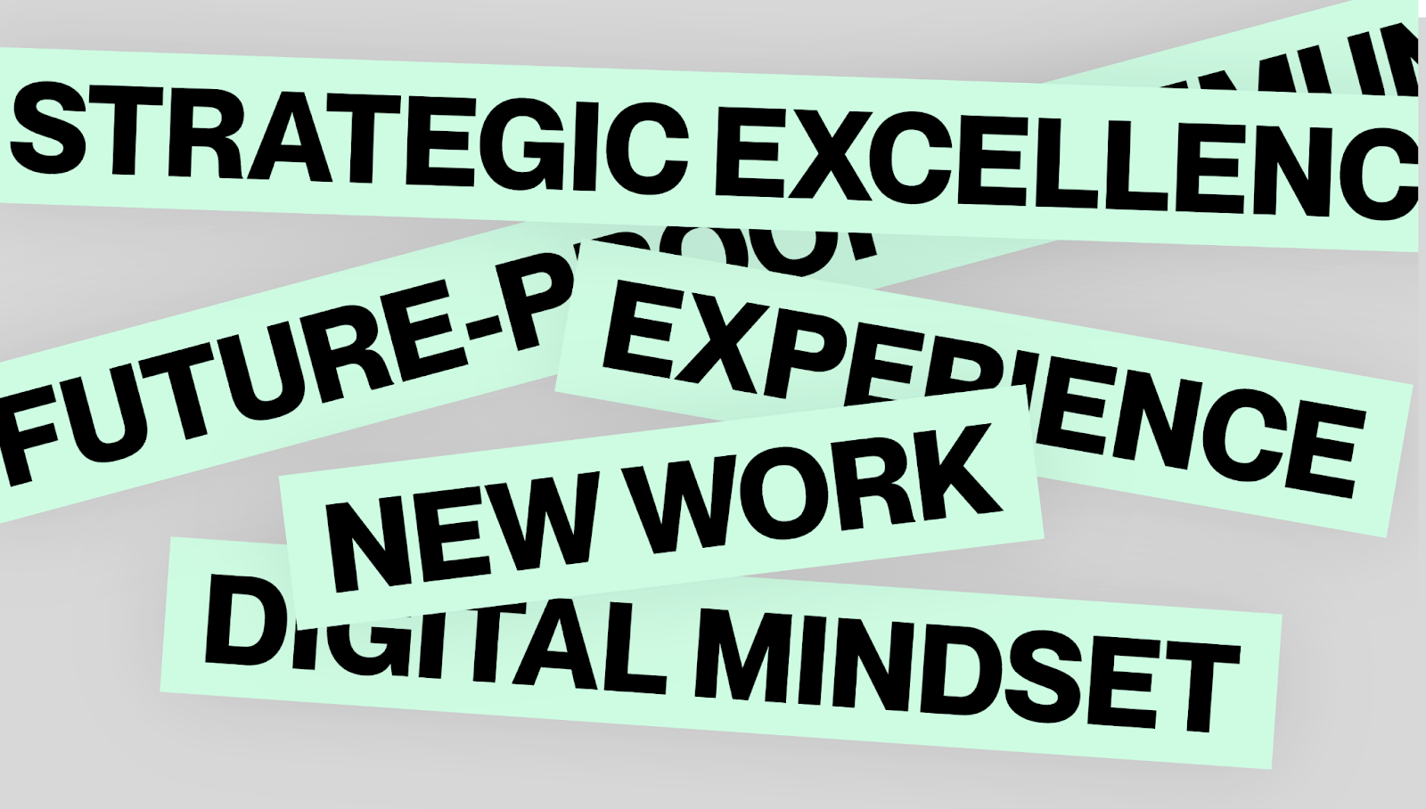 Outside The Lines’ website has mint green tape-like strips across the page with black text on them.