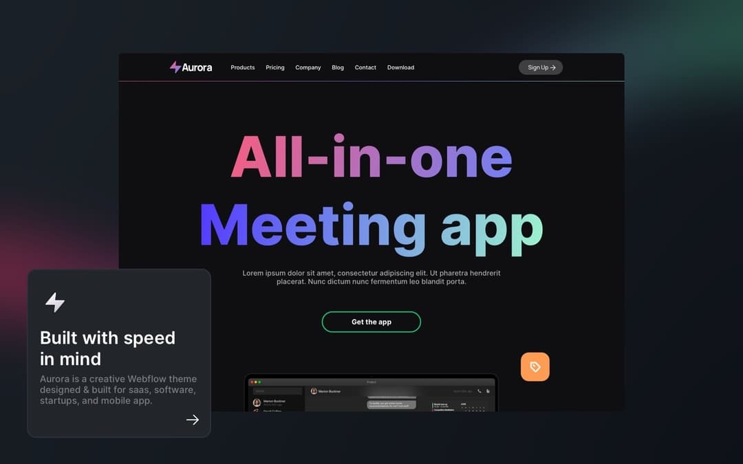 aurora webflow template