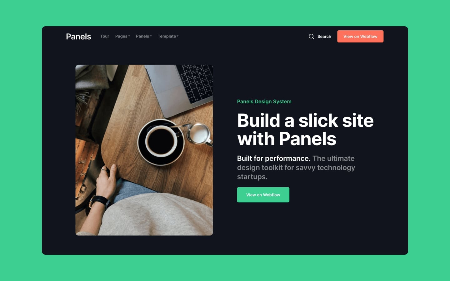 panels webflow template
