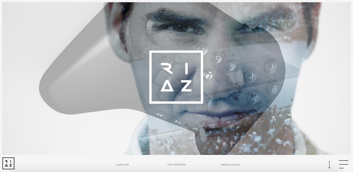 The hero section of Riaz Farooq's portfolio