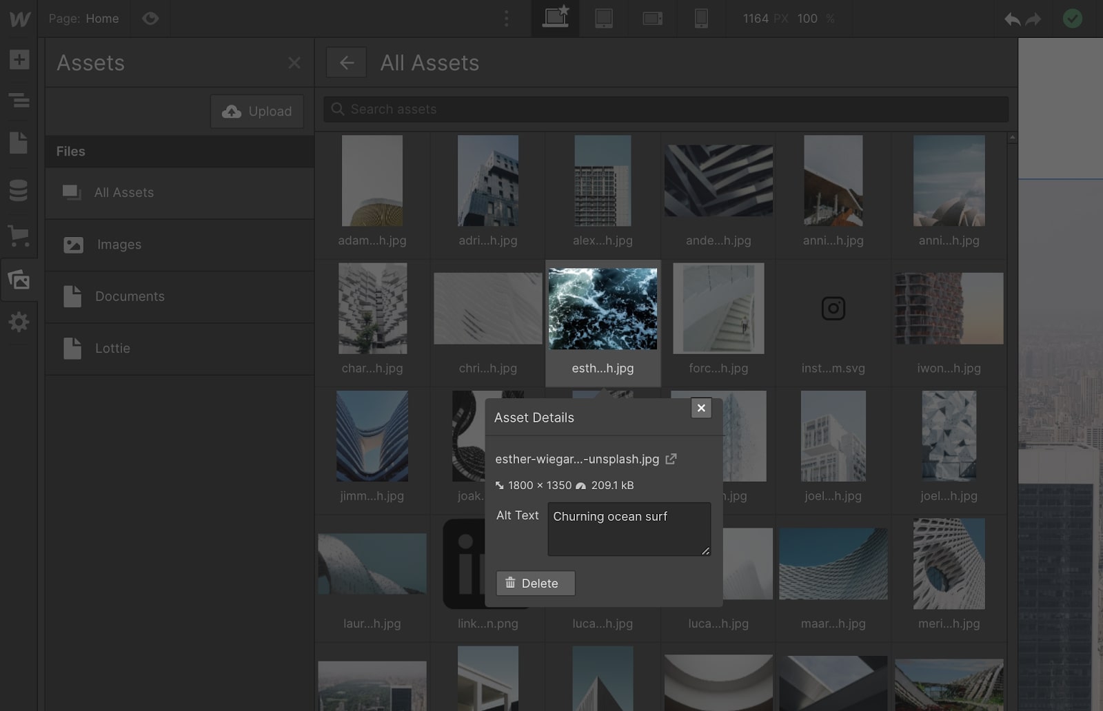 adding alt text in webflow
