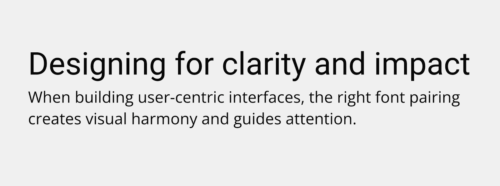 Sample text where the heading uses Roboto, and the body text uses Open Sans.