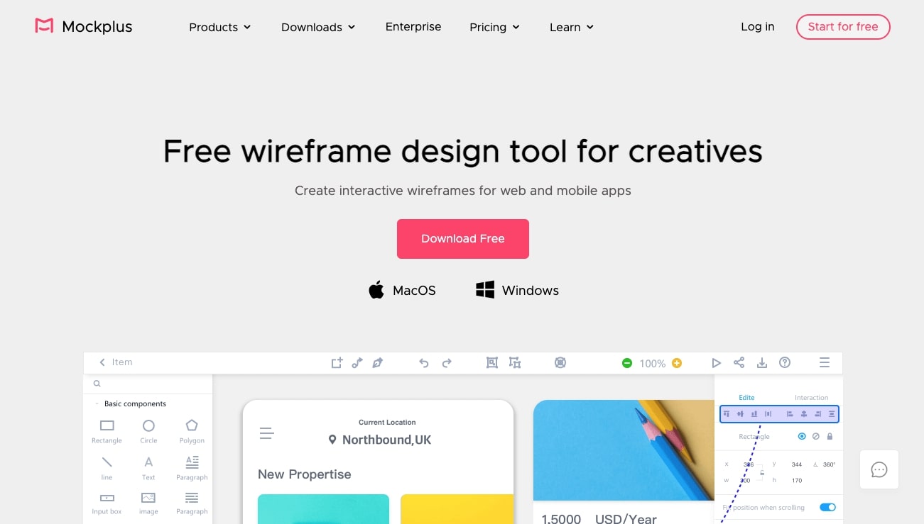 mockplus wireframing tool