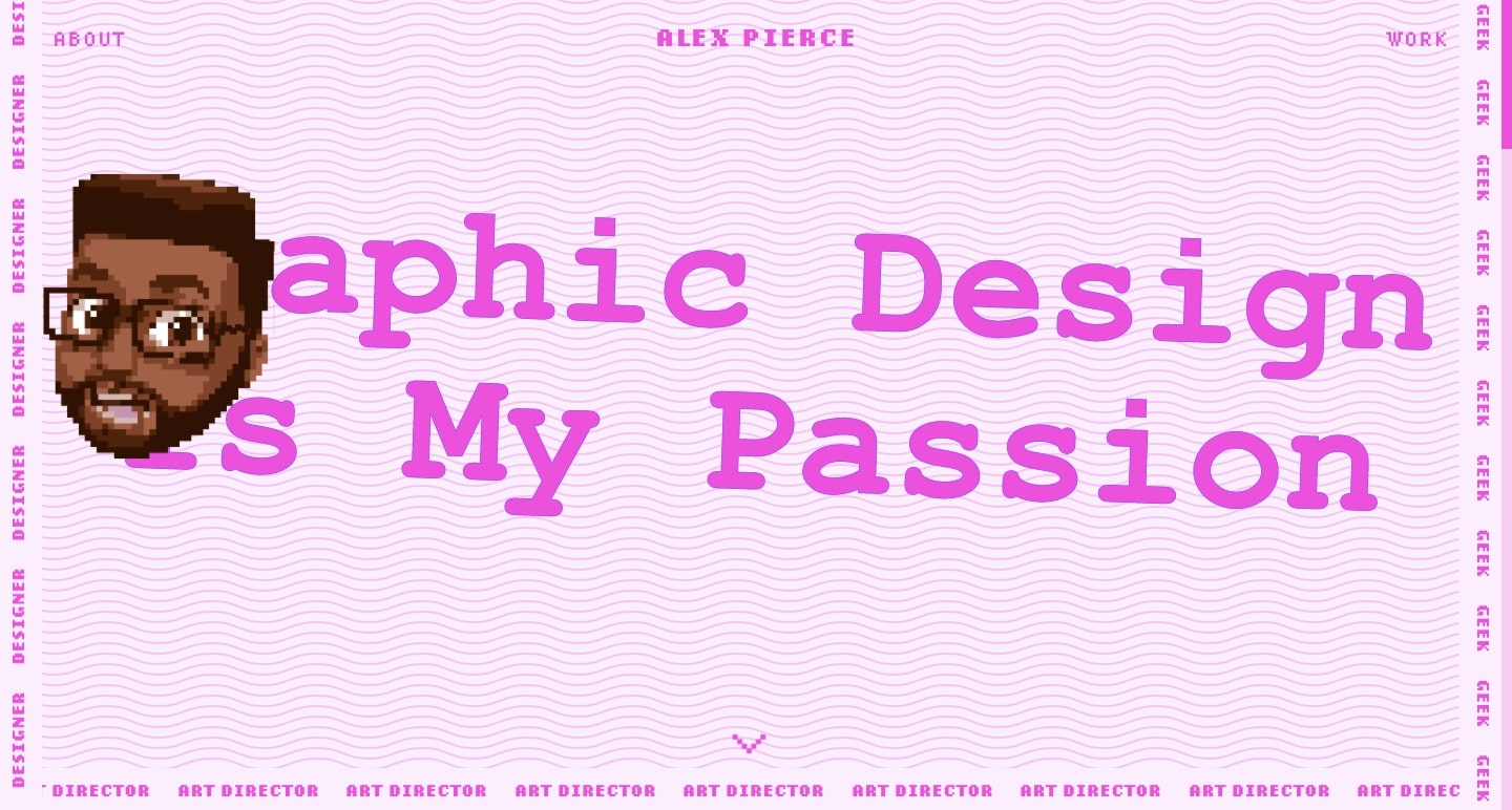 Screenshot of Alex Pierce's homepage