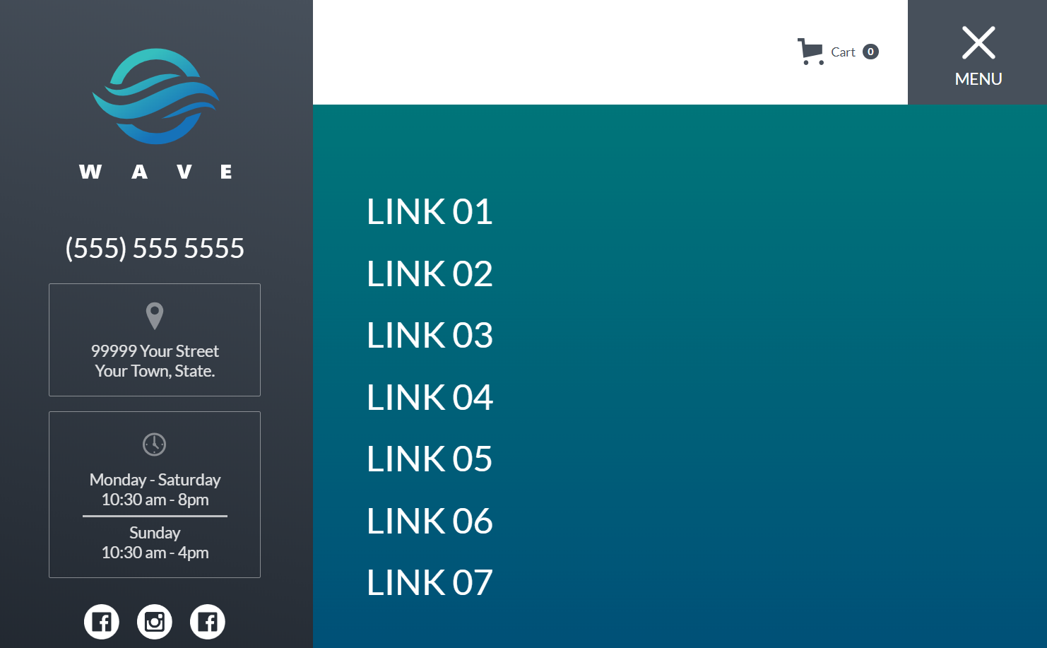 Austen Redinger’s mega menu.