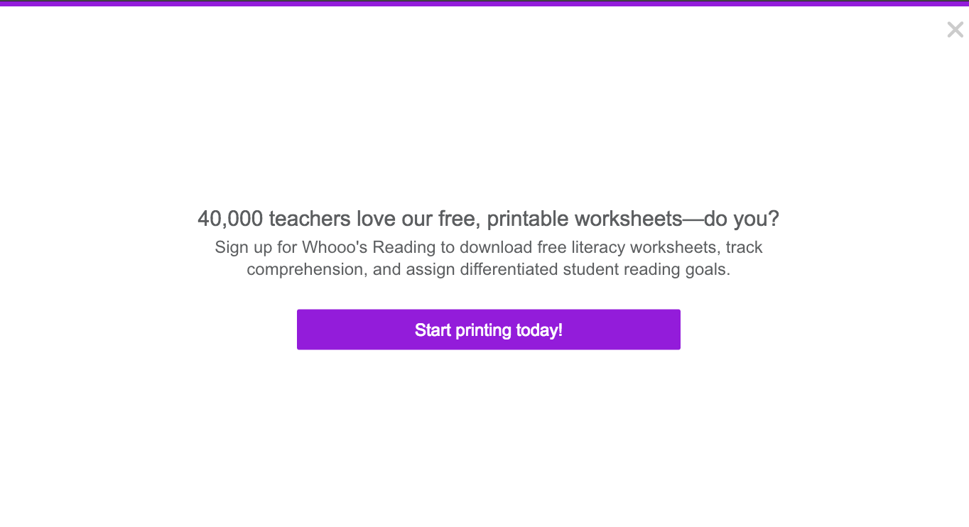 Full-page takeover ad