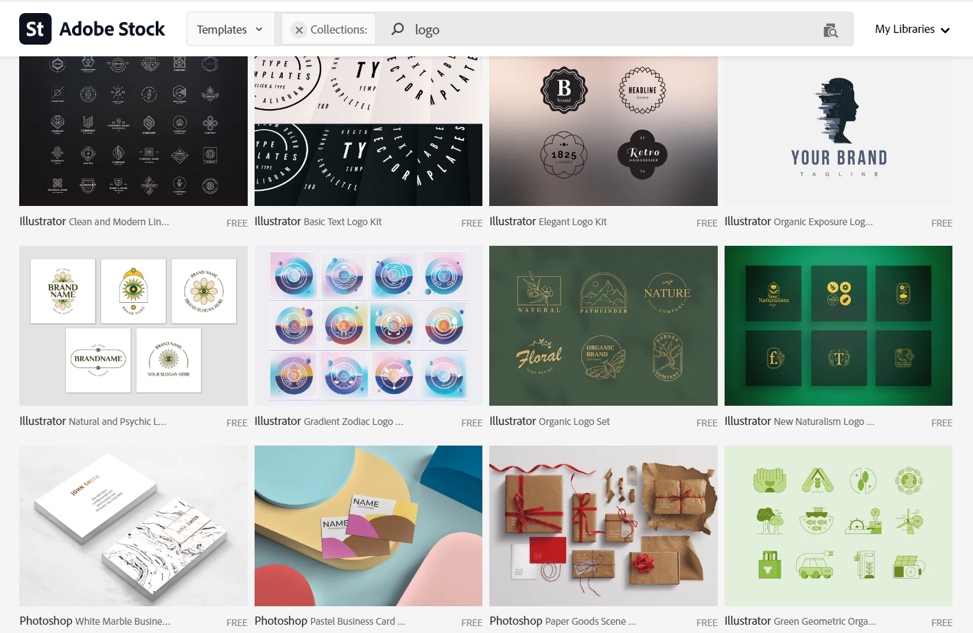 Adobe Illustrator logo templates.
