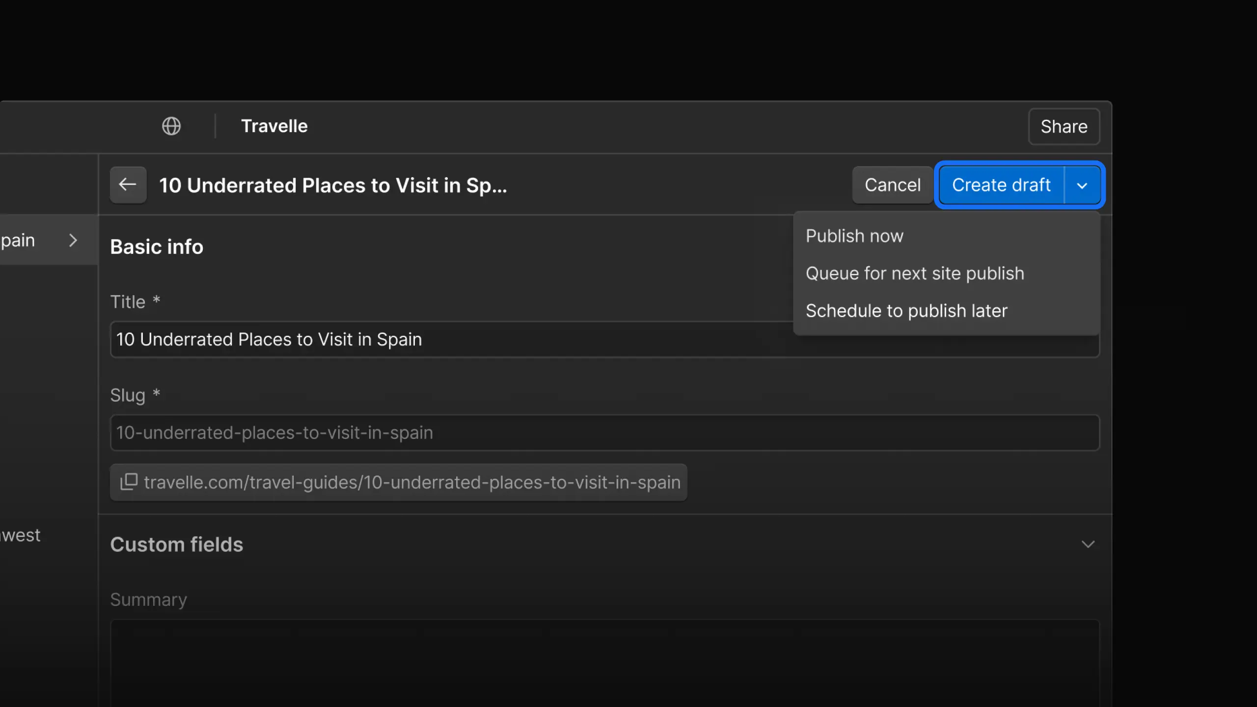Faster CMS item creation and undo/redo improvements